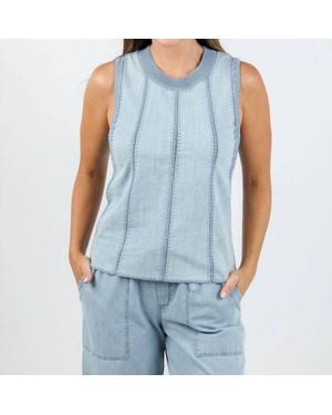 Melissa Nepton Crochet Denim Tank - Blue