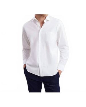 Hartford Paul Twill Button Down Shirt - White