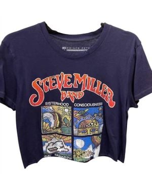 Prince Peter Steve Miller Boxes Crop Tee - Blue