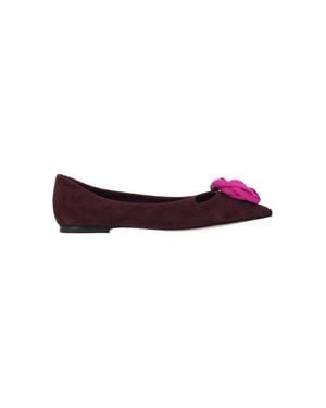 Roger Vivier Rose Vivier Suede Flats - Purple