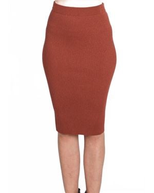Be Cool Ribbed Knit Sweater Skirt - Red