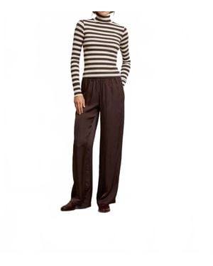 PERFECTWHITETEE Camile Satin Wide Leg Pants - Brown