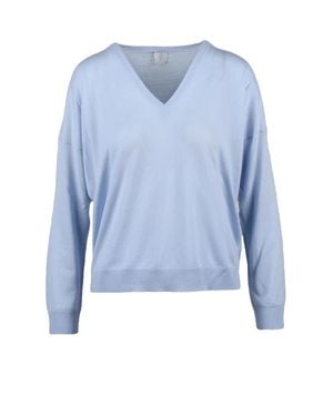 Eleventy Sky Wool V-Neck Pullover - Blue