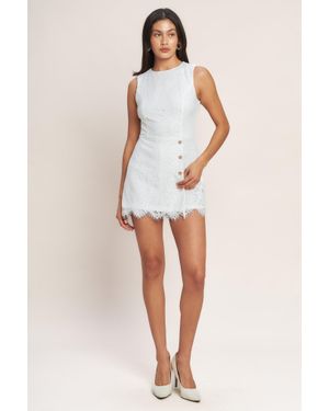 TRUEDAMES Confidently Yours Woven Lace Skort Romper - White