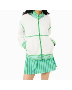 Addison Bay Midweight Double Pique Billie Full Zip Sweatshirt - Green