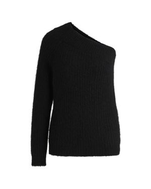 HUGO One-Shoulder Regular-Fit Sweater With Knitted Structure - Black