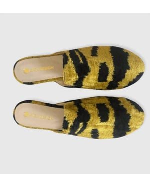 Ayca Silk Ikat Slide - Metallic