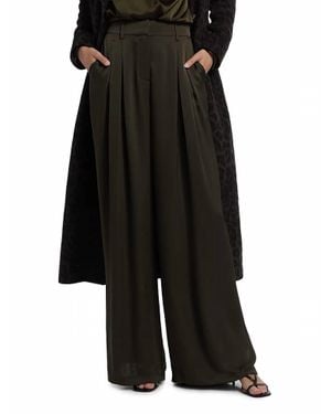 Ramy Brook Oscar Pleated Wide Leg Pants - Black