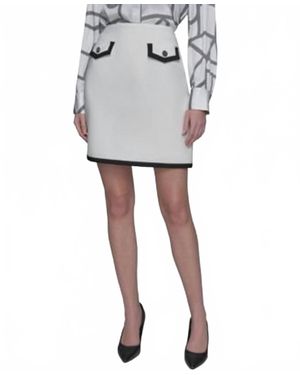 KARL LAGERFELD Colorblocked Mini Skirt - Gray