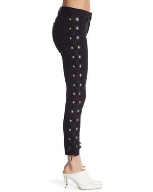3x1 3 X 1 Lacy Midway Skinny Lace Up Jeans Cropped - Black