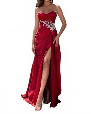 Portia and Scarlett Strapless Sweetheart Gown - Red