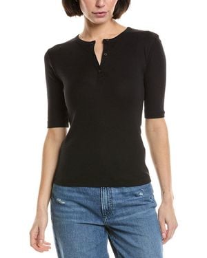 Vince Elbow-Sleeve Henley - Black