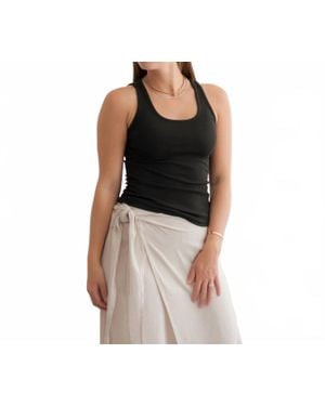 Tentree Dove Scoop Neck Tank Top - Black