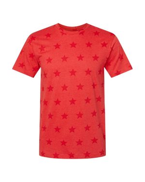 Code Five Star Print Tee - Red