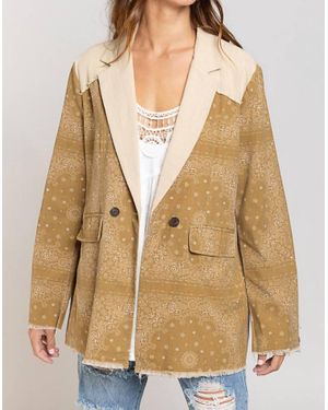 Pol Bandana Print Blazer - Natural