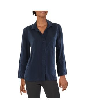 Bella Dahl Tencel Collared Button-Down Top - Blue