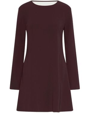 burgundy shift dresses Starred | Burgundy Crew-Neck Maxi Dress With Drop-Waist And Satin Wrap-Skirt