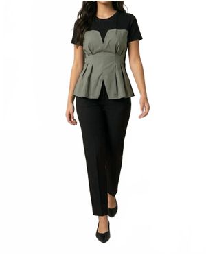 Gracia Short Sleeves Pull-On Top - Black