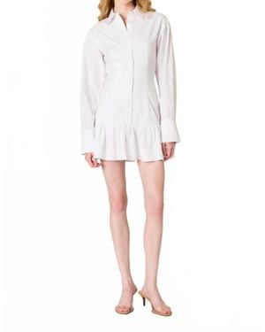 Nia Rayo Mini Dress - White
