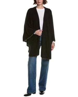 Sofiacashmere Sofiacashmere Knit Wool & Cashmere-Blend Cape - Black