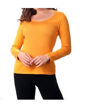 Angel Long Sleeve Scoop Neck Top - Orange