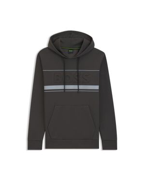 BOSS Hoodie With Stripe Details - Black