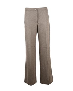 Seventy Straight-Leg Wool Pants - Gray