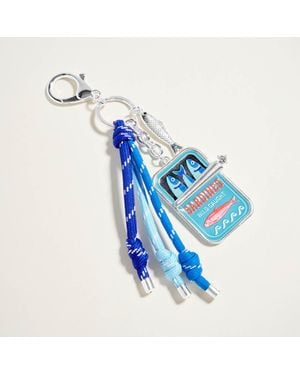 Fashnzfab Sardine Can Charm Accent Knotted Cords Drop Bag Charm Keychain - Blue