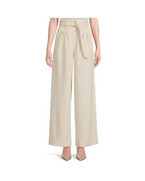 French Connection Everly Pleated Polyester Dress Pants - Natural