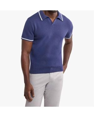 Fair Harbor Neptune Sweater Polo Shirt - Blue
