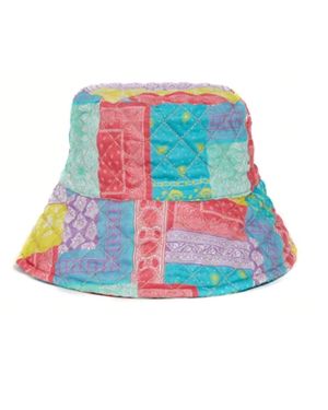 Jocelyn Quilted Patterned Bucket Hat - Blue