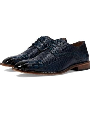 Stacy Adams Tedesco Leather Croc Print Oxfords - Blue