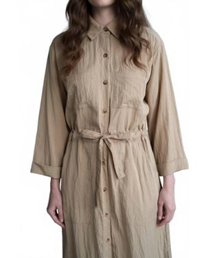 Elle Grey Lydia Long Shirt Dress - Brown