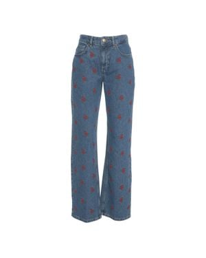 FARM Rio Floral Embroidered Jeans - Blue