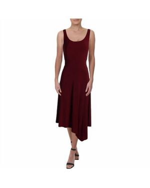 Anne Klein Sleeveless Asymmetrical Dress - Red