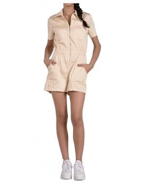 Elan Zipper Romper - Natural