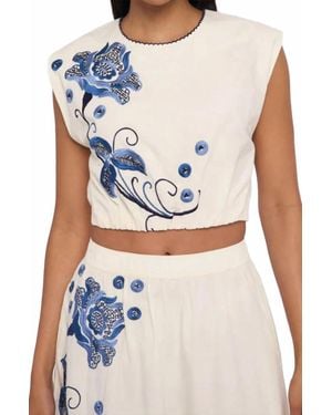 LOVE THE LABEL Cambrie Crop Top - Blue