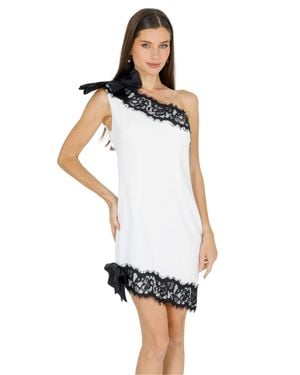 Akalia Zeena One Shoulder Lace Mini Dress - White
