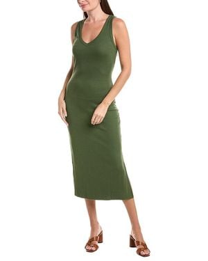 Michael Stars Lilo V-Neck Midi Dress - Green