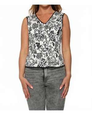 Orchid Bloom Sleeveless Floral Top - Gray