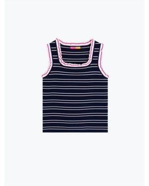 Vilagallo Striped Punch Top - Blue