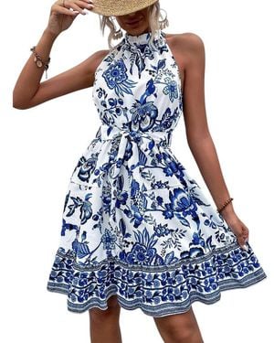Orniya Linen Mini Dress - Blue