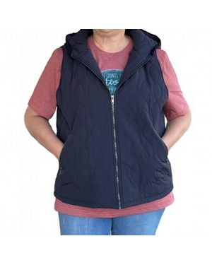 Coco + Carmen Rory Quilted Hooded Vest - Blue