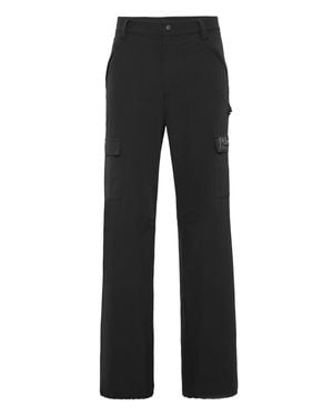 Philipp Plein Technical Nylon Loose Fit Cargo Pants Scratch - Black