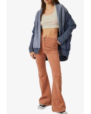 Free People Jayde Cord Flare Jeans - Blue