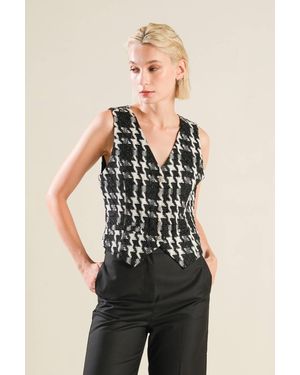 TRUEDAMES When I'M With You Tweed Vest - Black