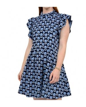 Ivy Jane Knit And Tucked Dress - Blue