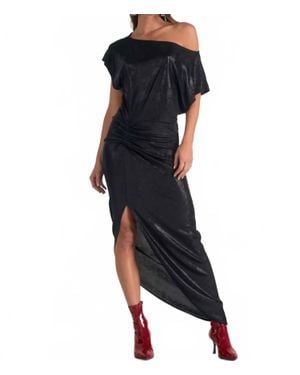 Elan Shimmer On Me Midi Dress - Black