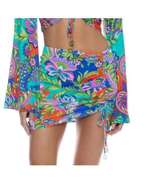 Luli Fama In The Groove Scrunched Up Mini Skirt - Blue