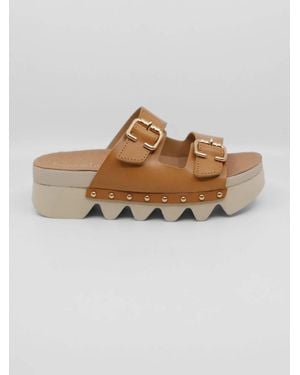 Bussola Cleopatra Buckle Strap Slide Sandal - Multicolor